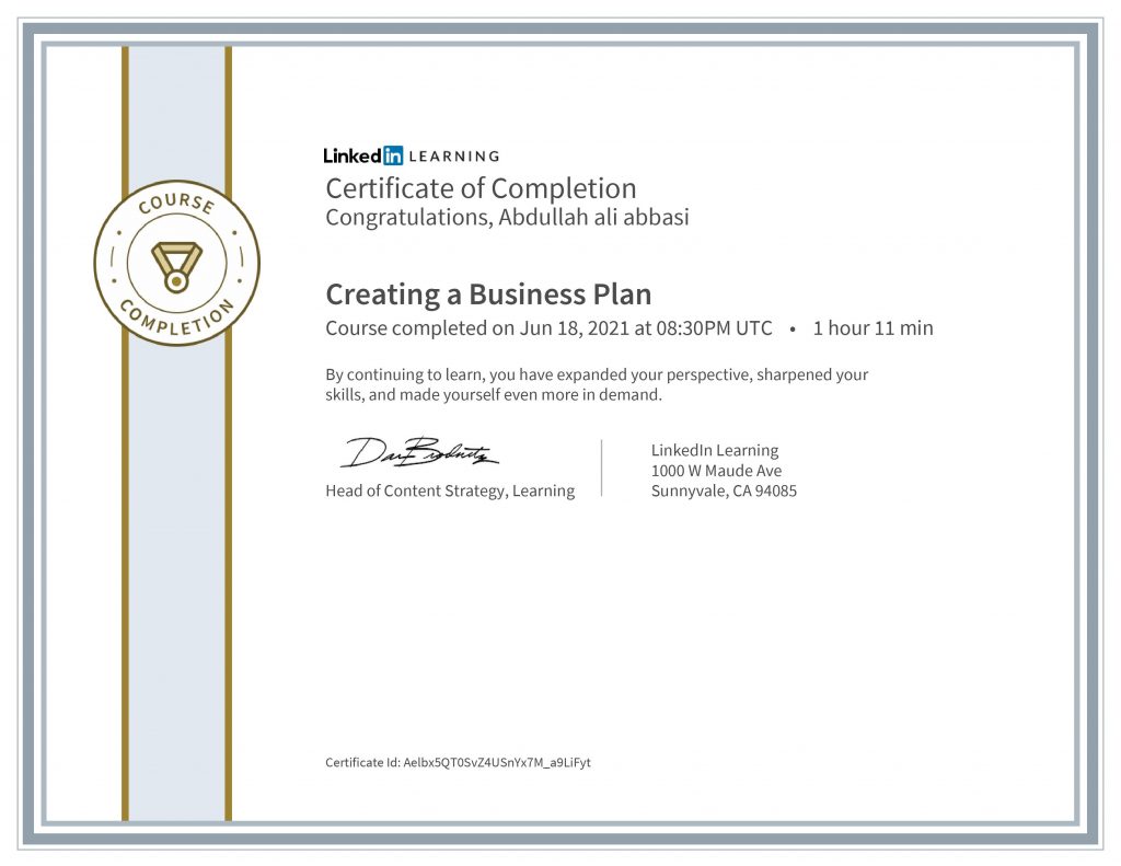  Certified Business Planning Expert 