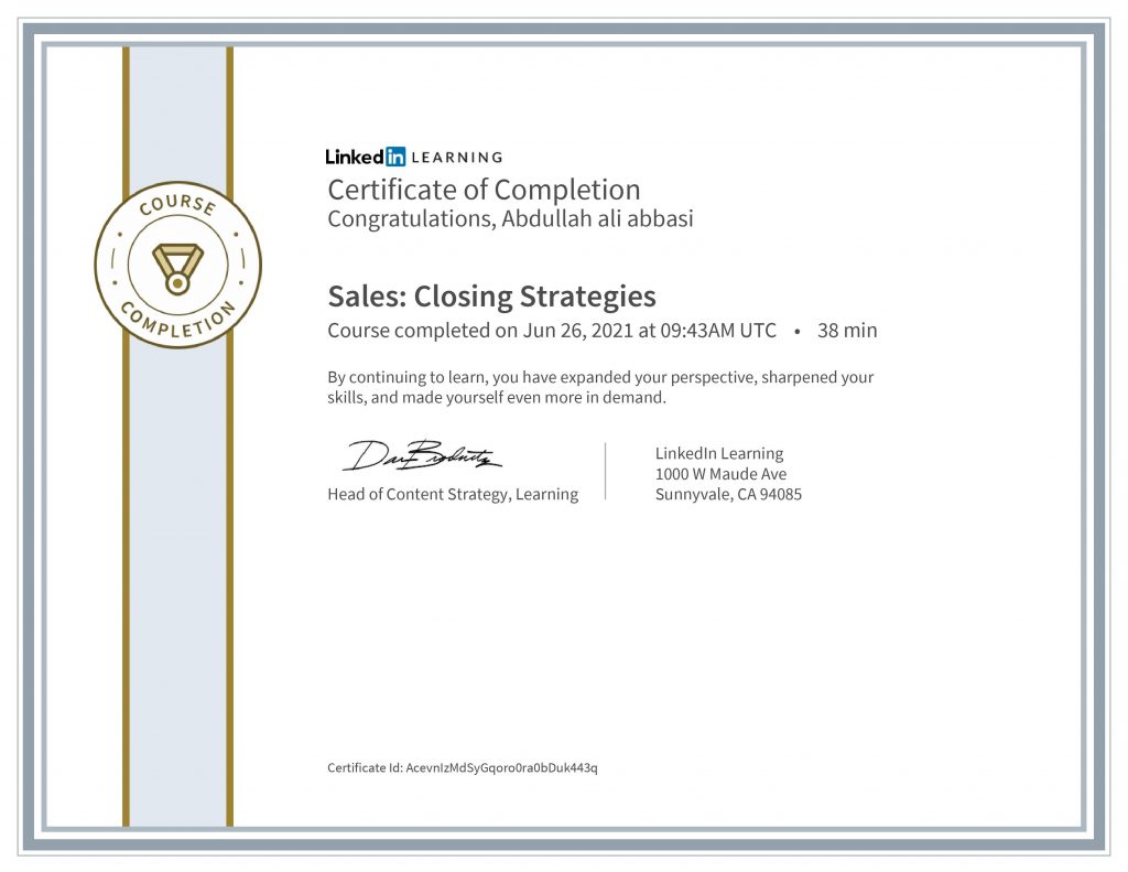 Closing Strategies Certification 