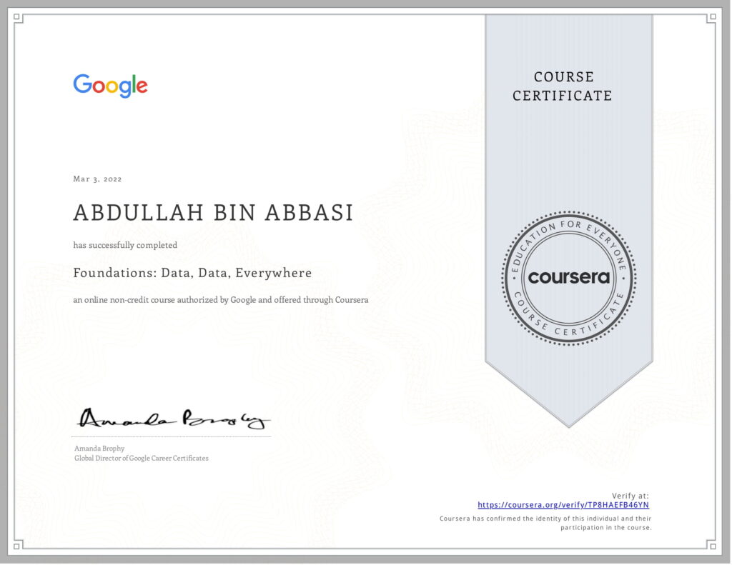 Google Certified Data Scientist